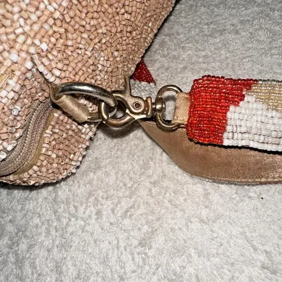 Moyna Colorful Beaded Butterfly Pattern Crossbody(very long strap) Purse Bag - Picture 7 of 14